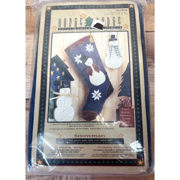 Hodge Podge Snowman Stocking Craft Kit HP140  Fun Easy Quick Folk Art  Includes - Picture 2 of 4